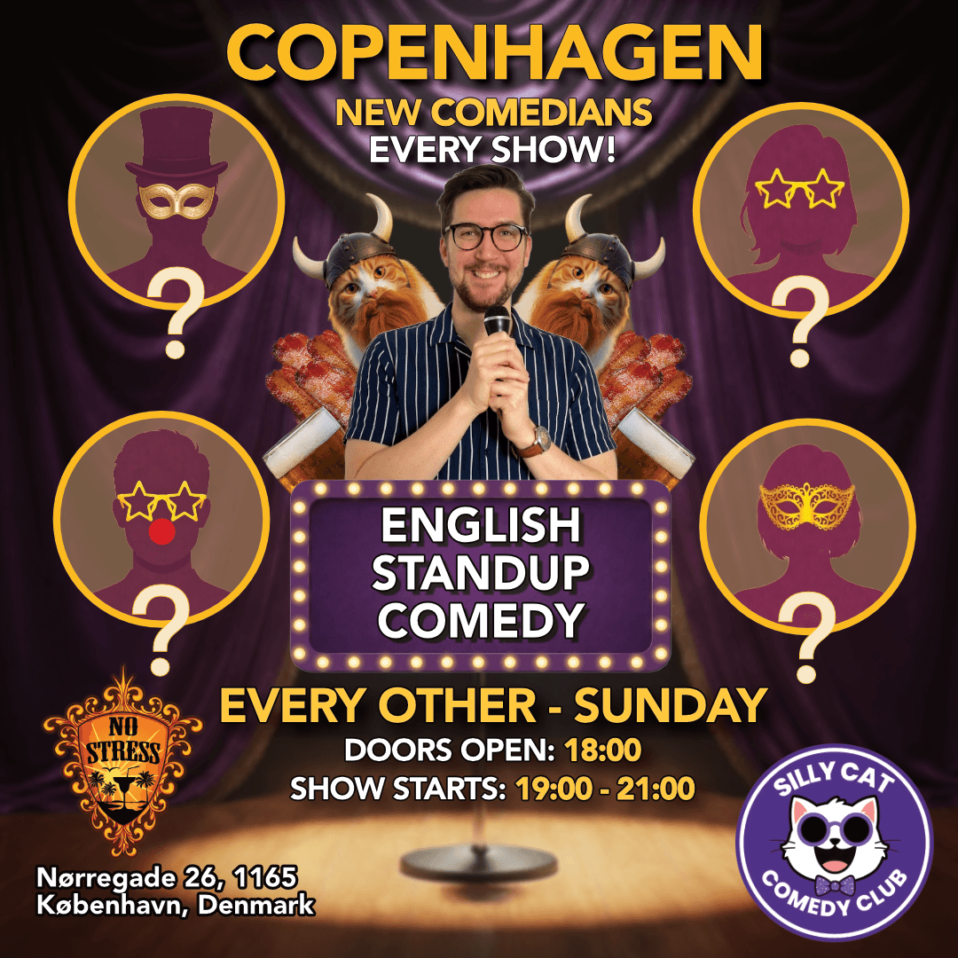 Funday Sunday - English Standup Comedy - 1 November poster - English comedy show at No Stress Bar, Copenhagen