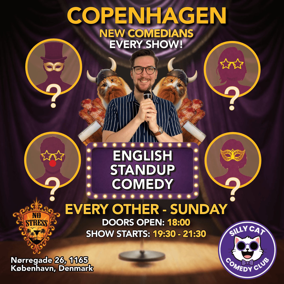 Funday Sunday - English Standup Comedy - 1st November poster - English comedy show at No Stress Bar, Copenhagen