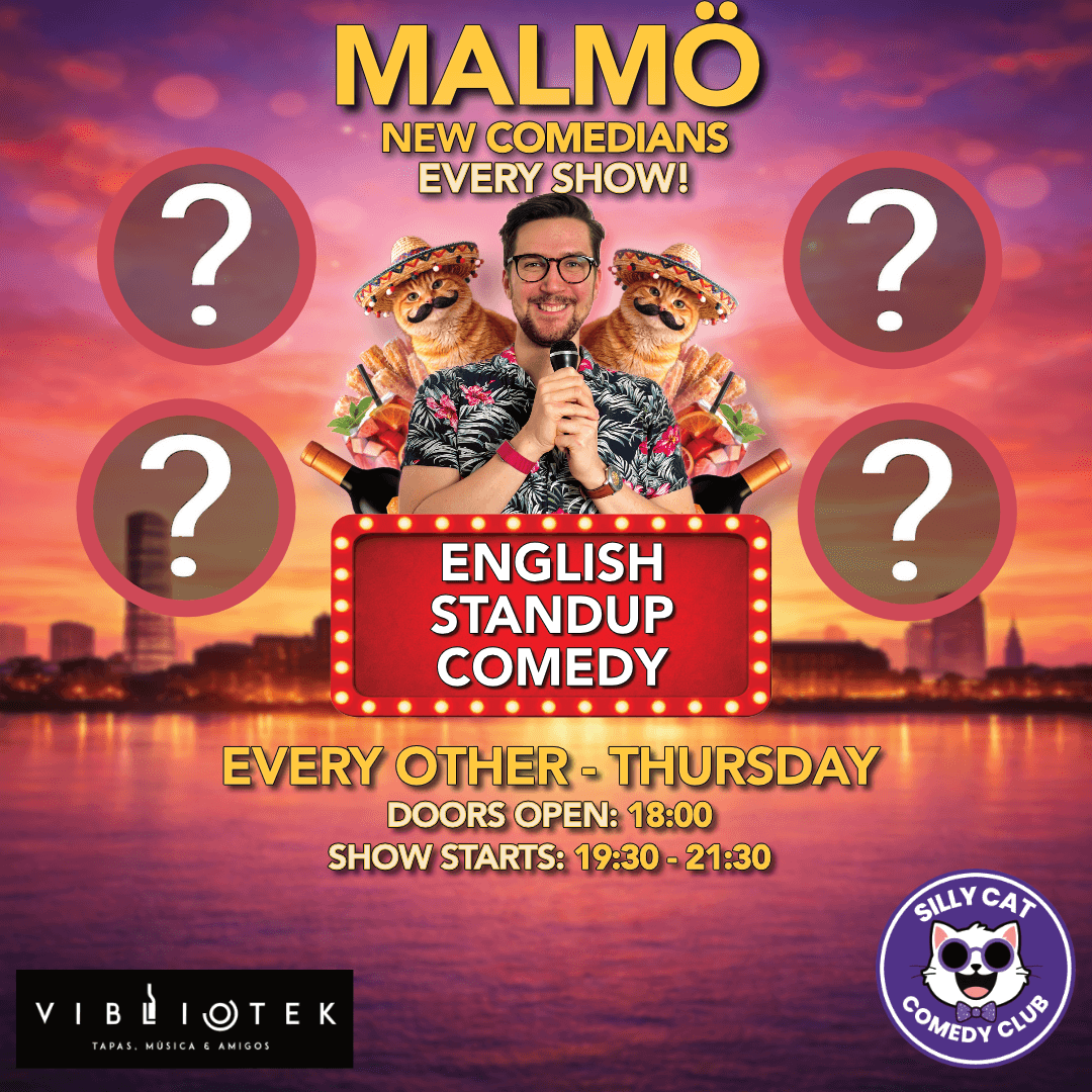 Viva La Thursday - English Standup - 24th September poster - English 🇬🇧 comedy show at Vibliotek, Malmö